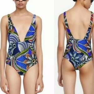 Zara floral print plunge swim